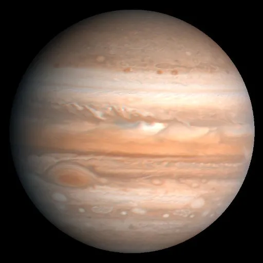 What is the name of the planet shown in the photograph?